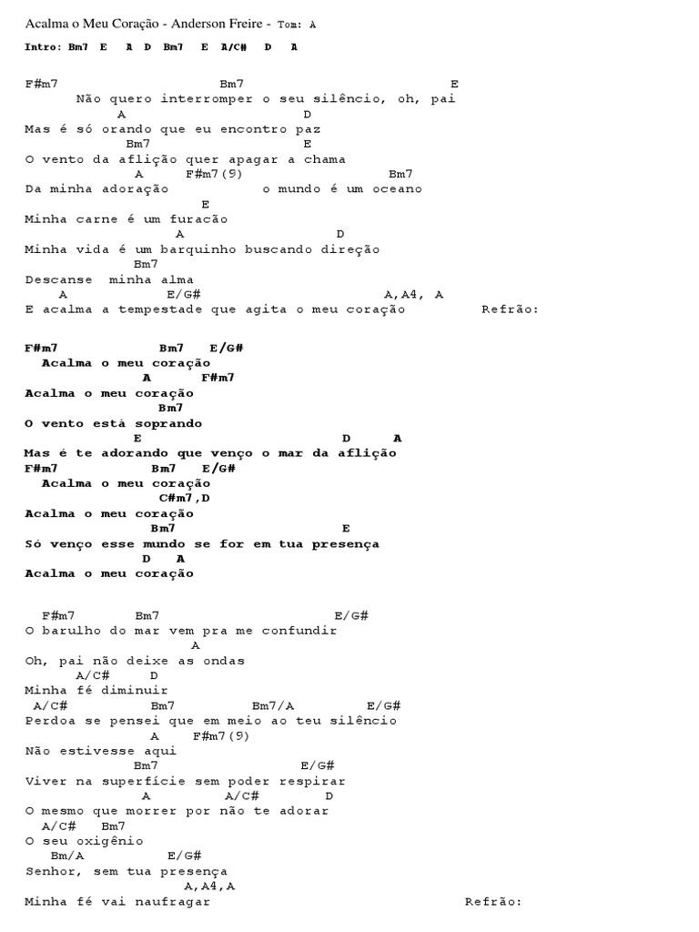 Acalma o Meu Coração - Anderson Freire - A Maior | PDF | Poesia