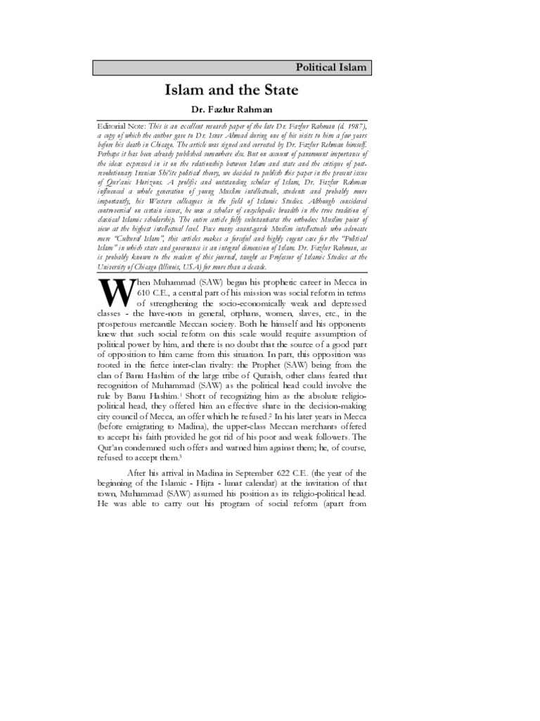 Political Islam and Its State Relations | PDF