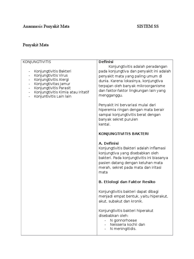 Anamnesis Penyakit Mata