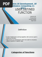 Centre of Development of Advance Computing (C-Dac) : User Defined Function