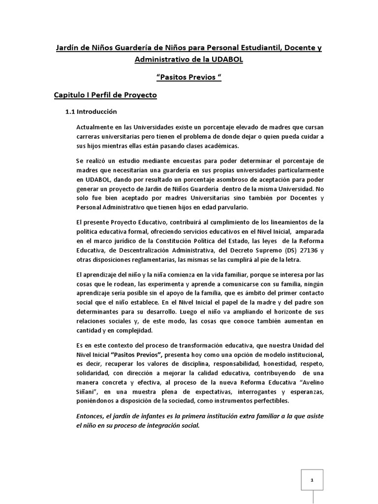 Proyecto Jardin de Niños | Descargar gratis PDF | Guardería | Jardín de ...