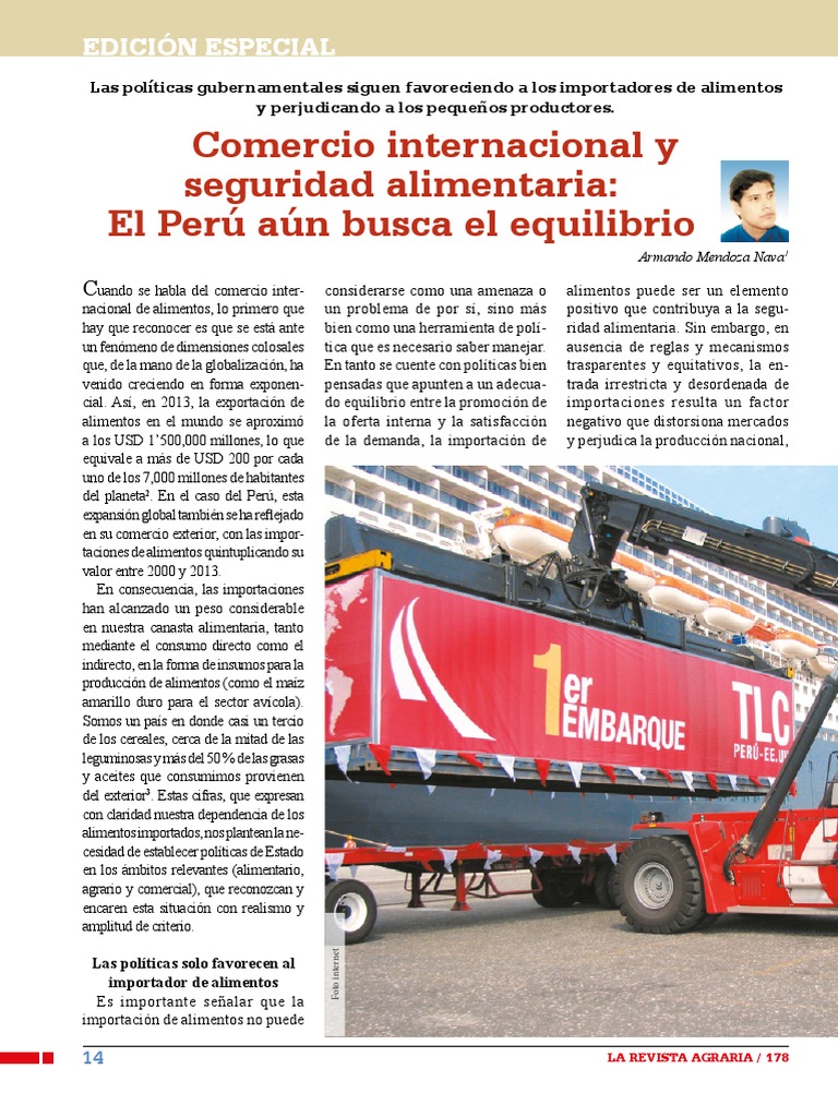 Comercio Internacional Y Seguridad Alimentaria El Perú Aún Busca El