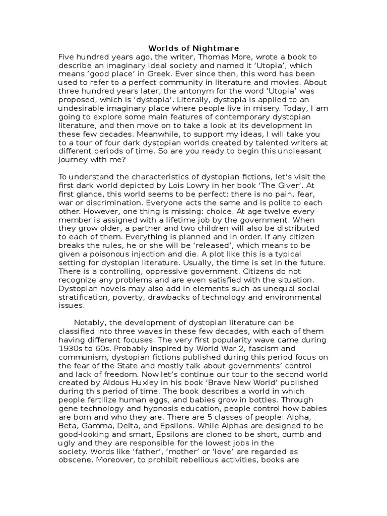 Examples of dystopia in america image