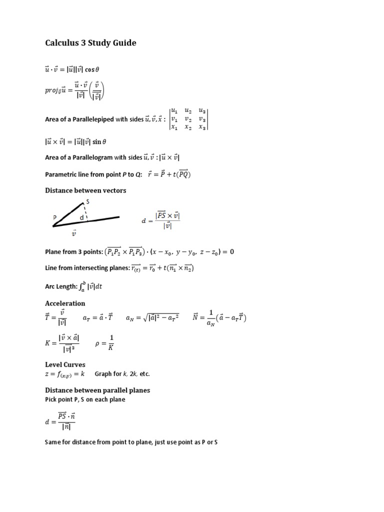 Calculus 3 Study Guide