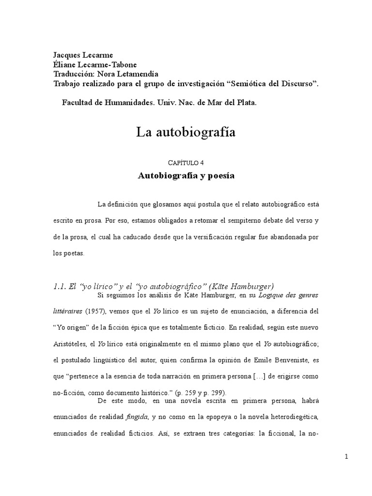 Autobiografía y poesía explorando la naturaleza del yo lírico y el yo