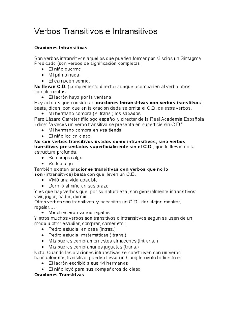 Verbos Transitivos e Intransitivos | PDF | Verbo | Objeto (gramática), image size:768x1024