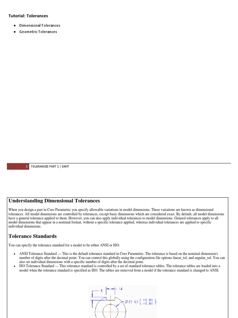Dimensional Tolerance Tutorial Pdf Engineering Tolerance Dimension