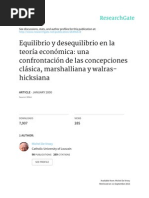 Equilibrio y desequilibrio en la teoría económica