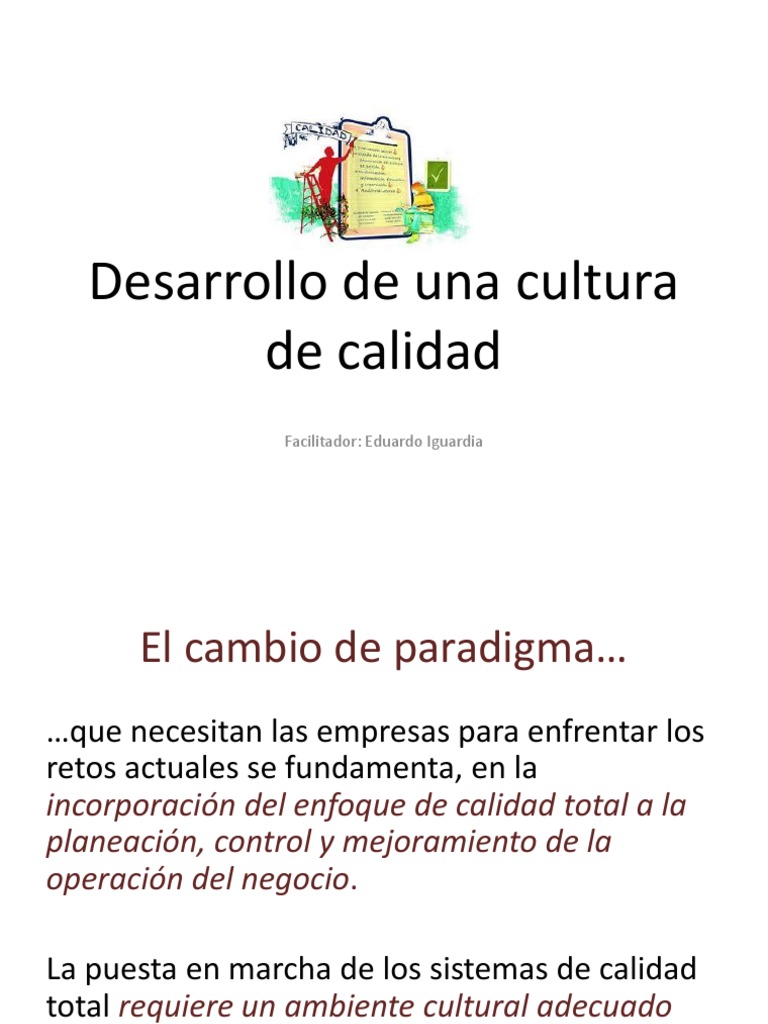 Desarrollo de Una Cultura de Calidad PDF | PDF | Liderazgo | Grupo de ...