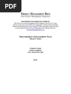 Procurement Management Plan