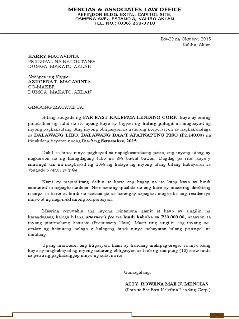 Demand Letter Sample Tagalog Master Of Template Docum - vrogue.co