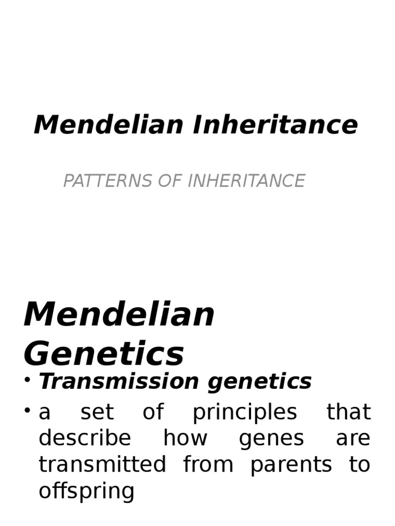 Mendelian Inheritance | PDF | Wellness