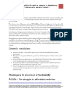 Difficulty of Availability of Medical Patents in Developing Countries - Special Reference To Generic Industry