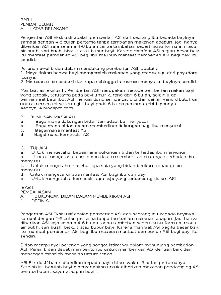Makalah ASI Ekslusif | PDF