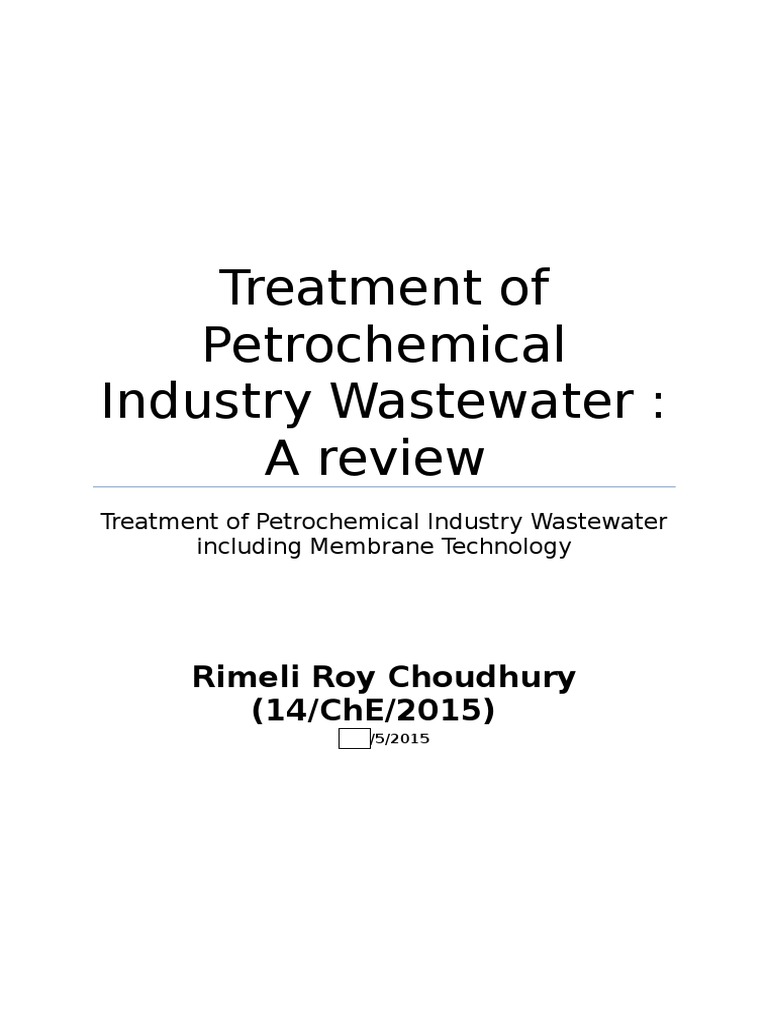 Petrochemical Wastewater Treatment Review | PDF | Membrane | Sewage ...