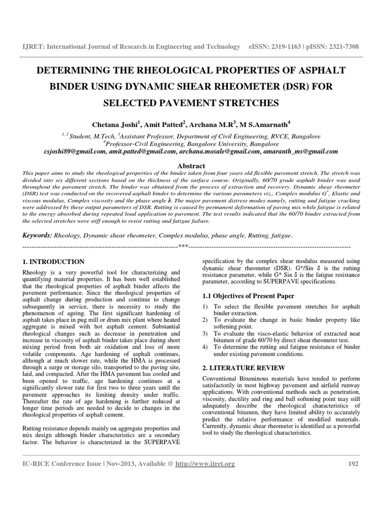 Determining The Rheological Properties of Asphalt | PDF