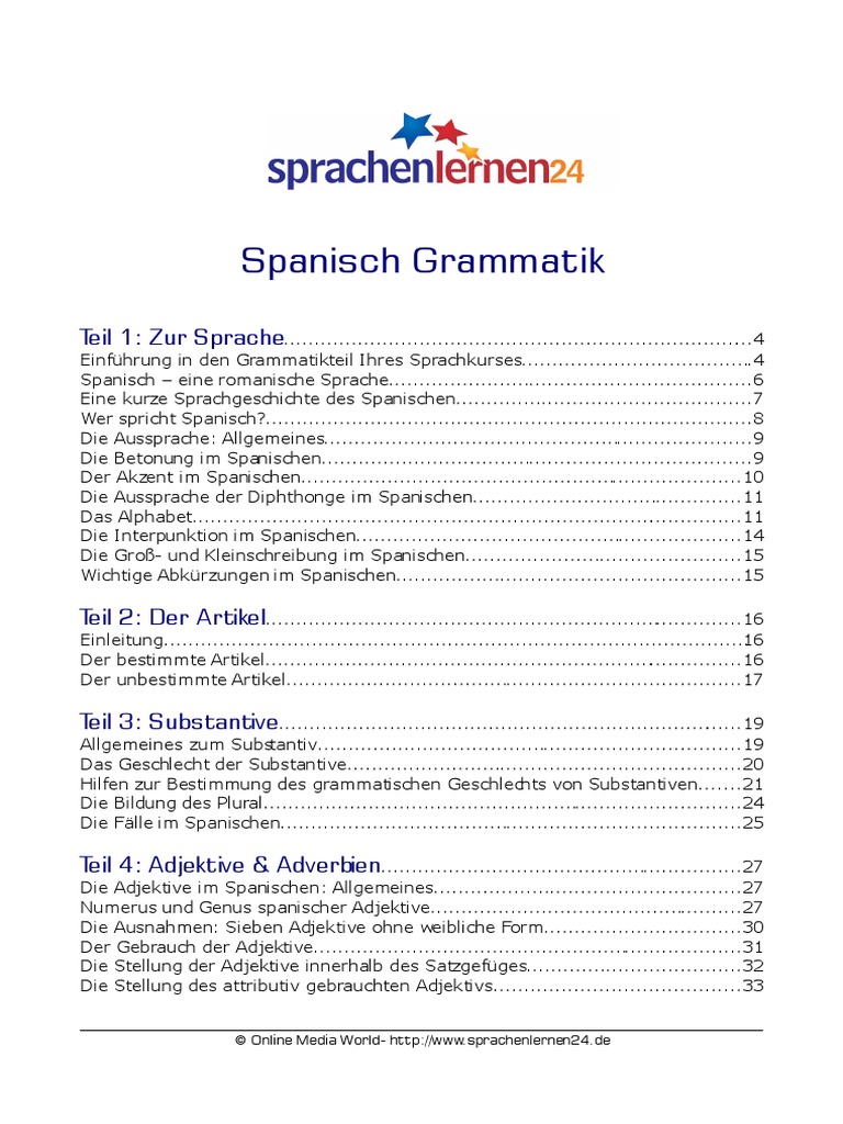 Spanisch Grammar