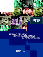 Resumo Tecnico Censo Educacao Superior 2012