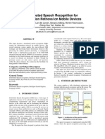 Distributed Speech Recognition For Information Retrieval On Mobile Devices