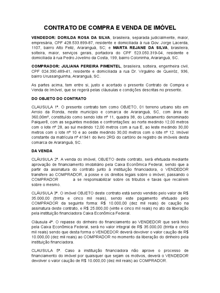 Contrato de Compra e Venda de