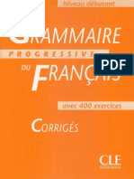 Grammaire Progressive Du Francais Debutant Corriges PDF