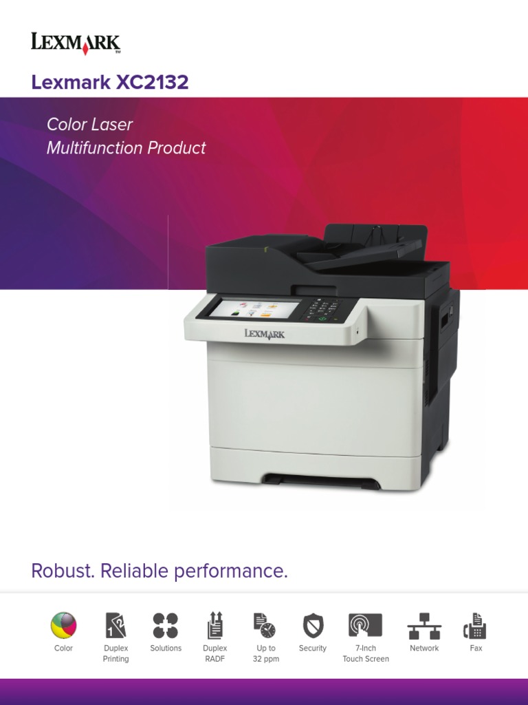 Lexmark XC2132 Red PDF Image Scanner Printer