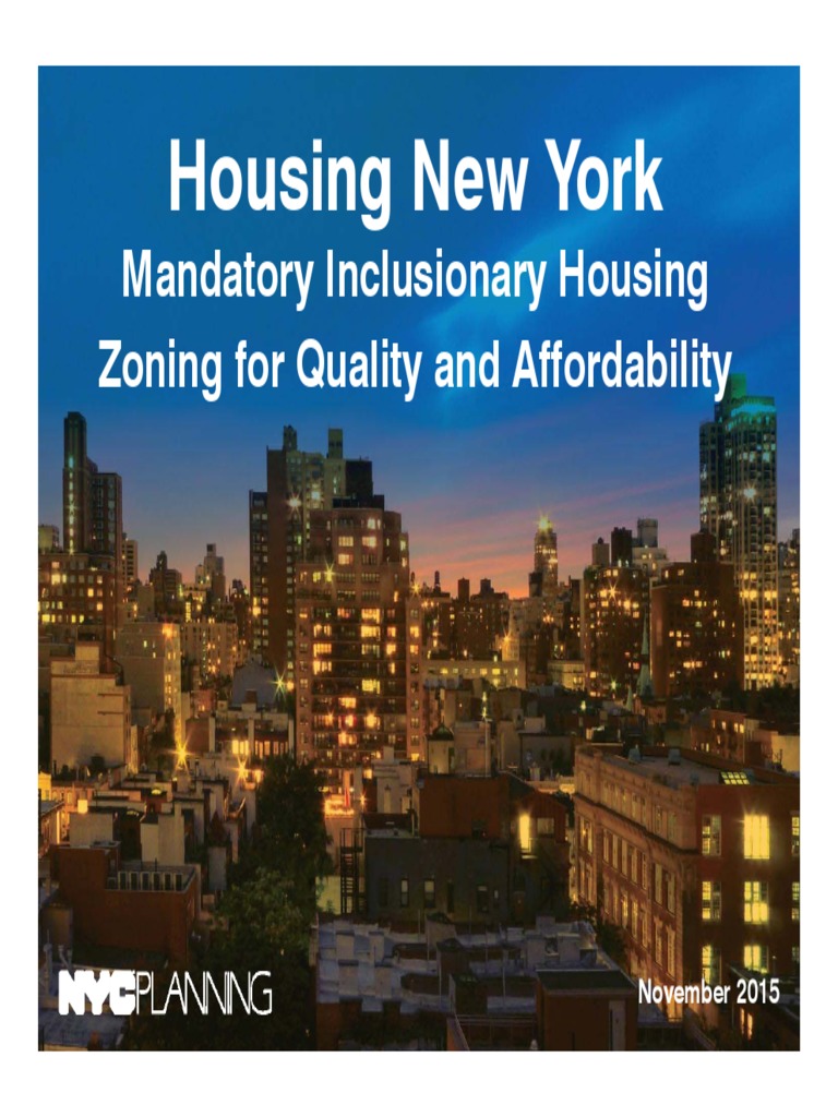 Manhattan Community Board 2 ZQA / MIH Presentation by Department of