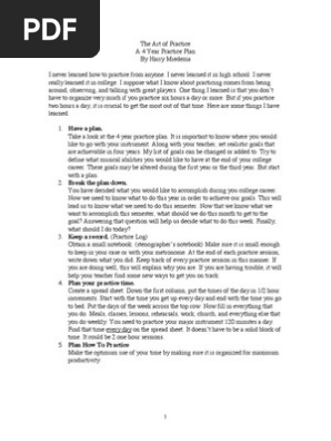 Musical Practice Plan