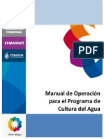 Manual de Operacion para Cultura Del Agua
