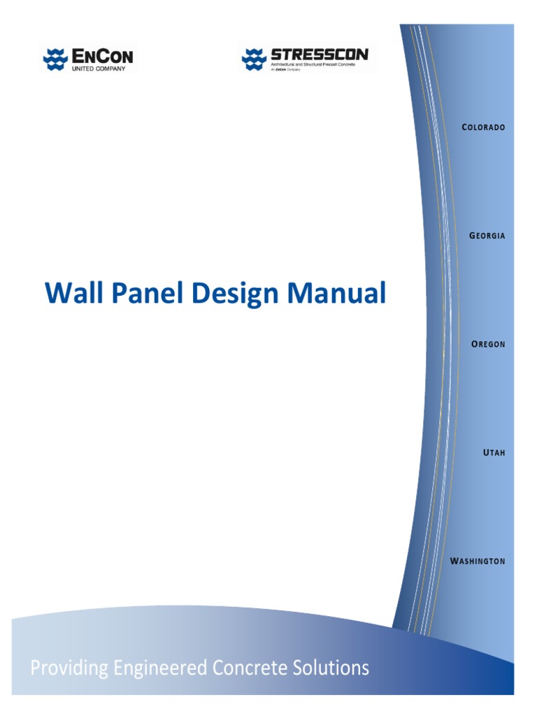 Wall Panel Design Manual - Inside Pages 11.23.10 | PDF | Precast ...