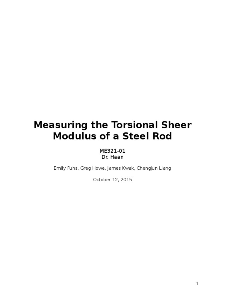 Torsional Shear Modulus of Steel Rod | PDF | Torque | Angle