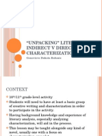 "Unpacking" Literature: Indirect Vs Direct Characterization