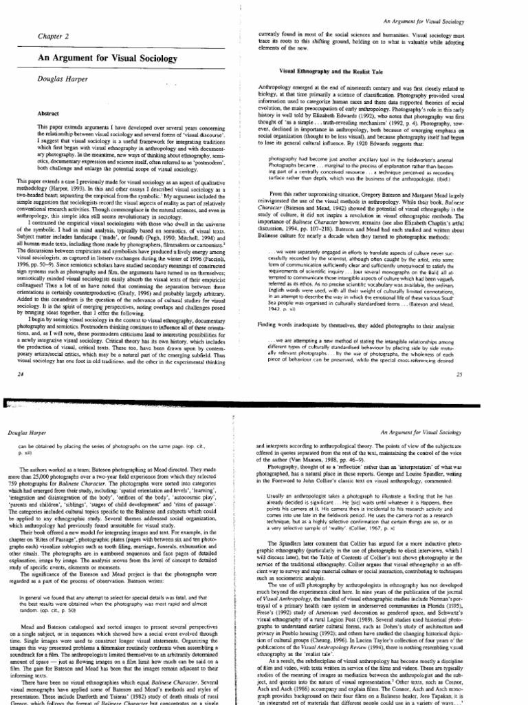 An Argument For Visual Sociology | PDF