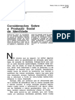 PINTO, José Madureira - Considerações Sobre a Producão Social de Identidade
