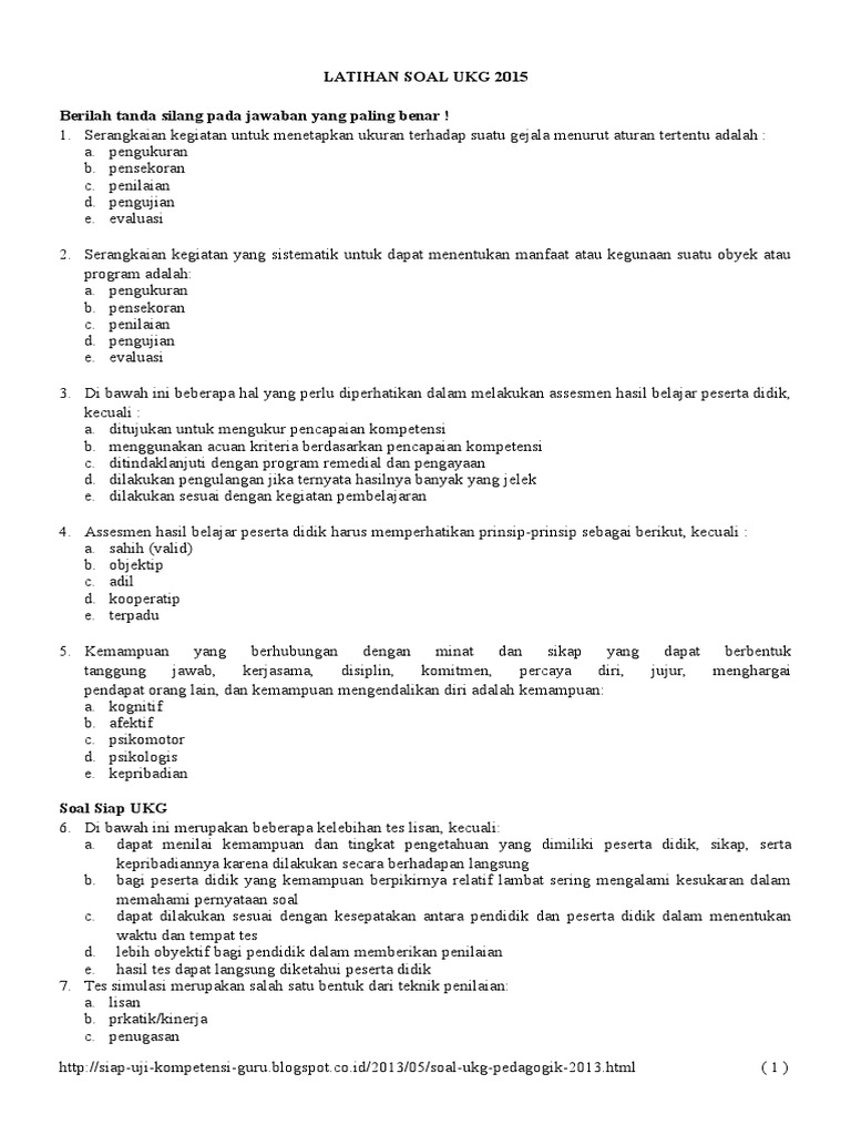 Soal Pedagogik