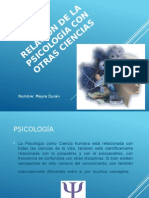 Relación de La Psicología Con Otras Ciencias