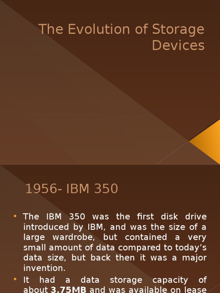 The Evolution of Storage Devices PDF Hard Disk Drive Disk Storage