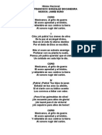 Letra Himno Nacional