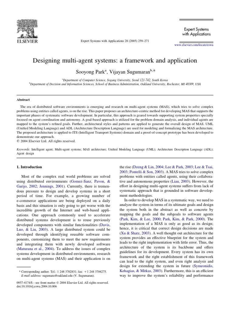 Framework for Multi-Agent Systems Design | PDF | Software Development ...