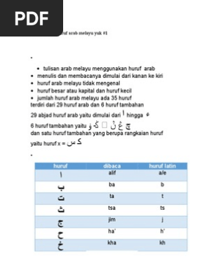 Tulisan Arab Melayu Meja