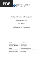 BBMP1103 Mathemaics For Management Assignment