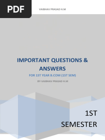 Important Questions & Answers: 1ST Semester