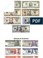 Billetes Estados Unidos y Guatemala