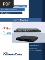 LTRT-83309 Mediant 600 and Mediant 1000 SIP User's Manual v6.4