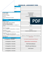 Dreamline - Assessment Form: State Board Air Treatment Engineering PVT Ltd/1year