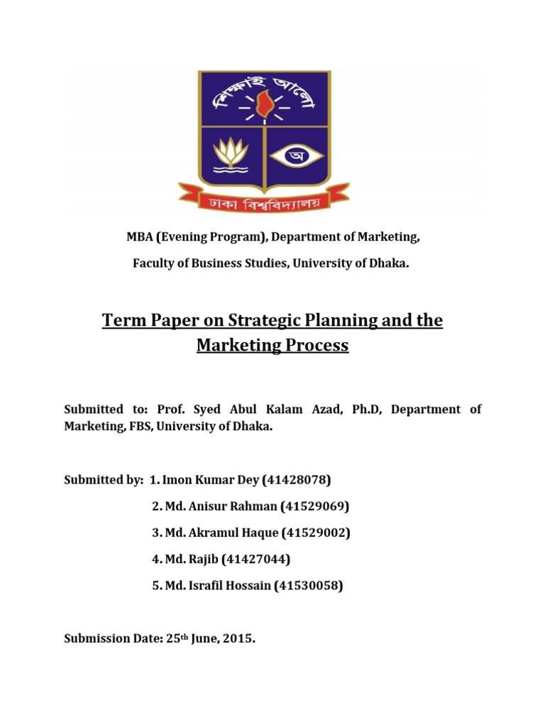 marketing term paper pdf