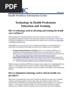 Technology in Health Professions Education and Training