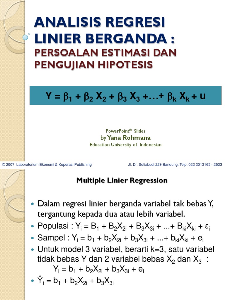 Chapter 5 A Analisis Regresi Linier Berganda