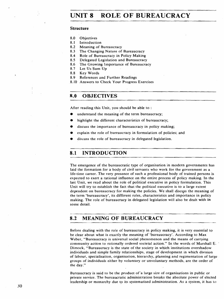 Role of Bureaucracy in Policy Making | PDF | Bureaucracy | Legislature