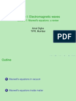 Maxwell's Equations: A Review of Electromagnetic Waves Module I Lecture 1